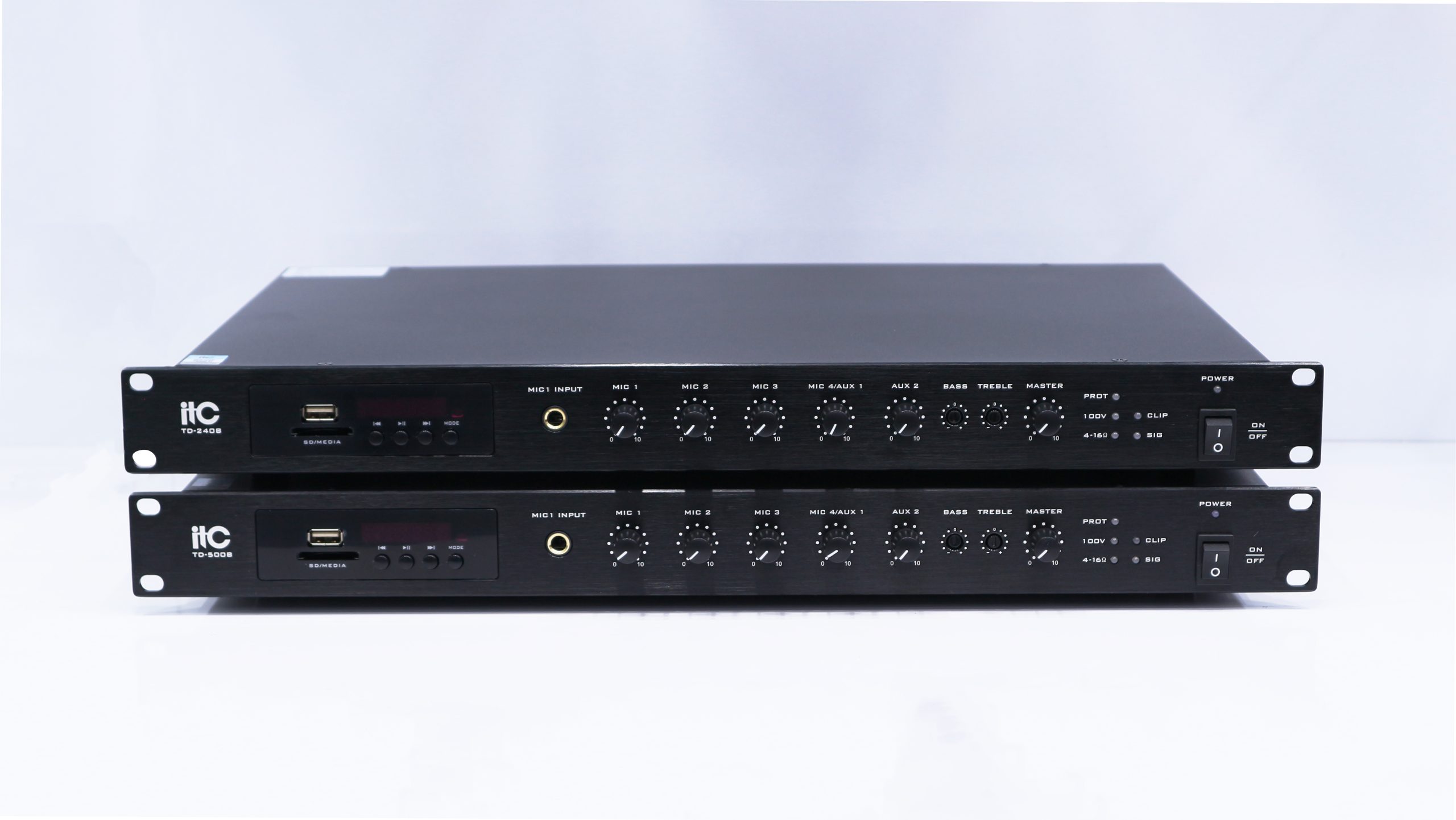 Amply ITC TD-240B có thiết kế hiện đại, sang trọng, thích hợp mọi không gian