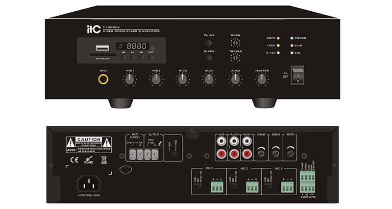 Amply ITC T-240DMV được ứng dụng rộng rãi trong các hệ thống âm thanh với nhiều mục đích sử dụng khác nhau