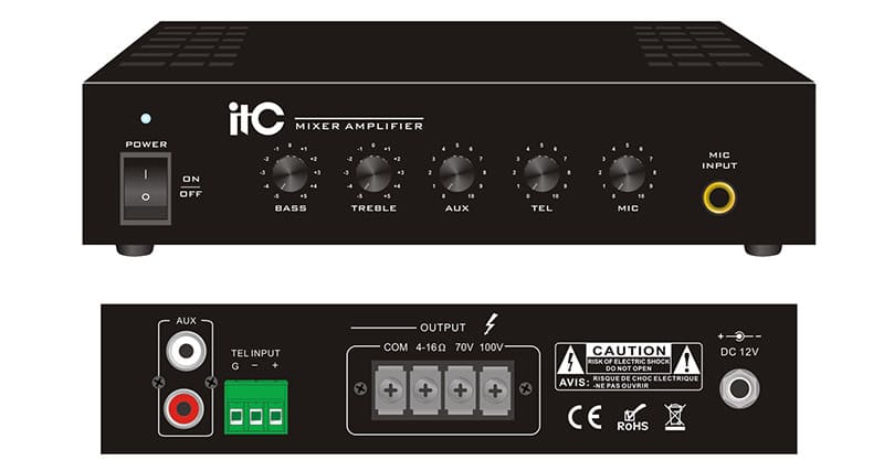 Amply ITC T-40AP có ba mức độ ưu tiên giữa các kênh: TEL> MIC1> AUX. Amply ITC T-40AP có ba mức độ ưu tiên giữa các kênh: TEL> MIC1> AUX.